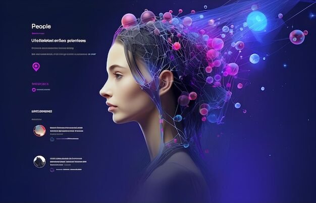 Futuristic illustration of an AI represented as a human with a digital brain, symbolizing smart IT solutions